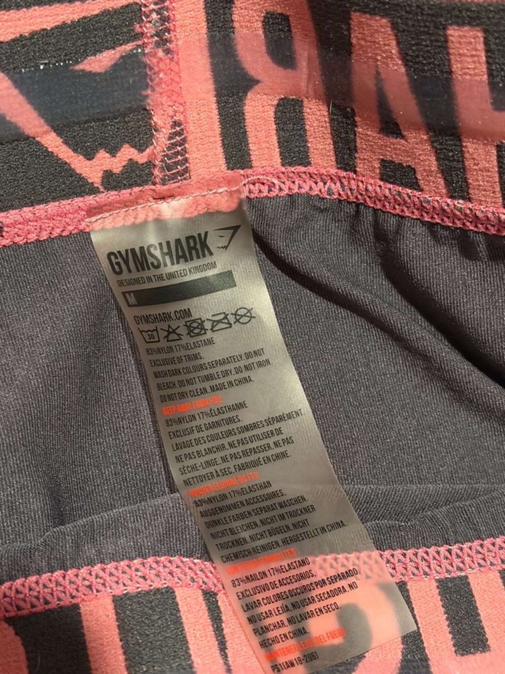 Gymshark Multi-Pack Leggings in Black, Gray and Pink-Trim Bundle of 5 - Picture 4 of 11